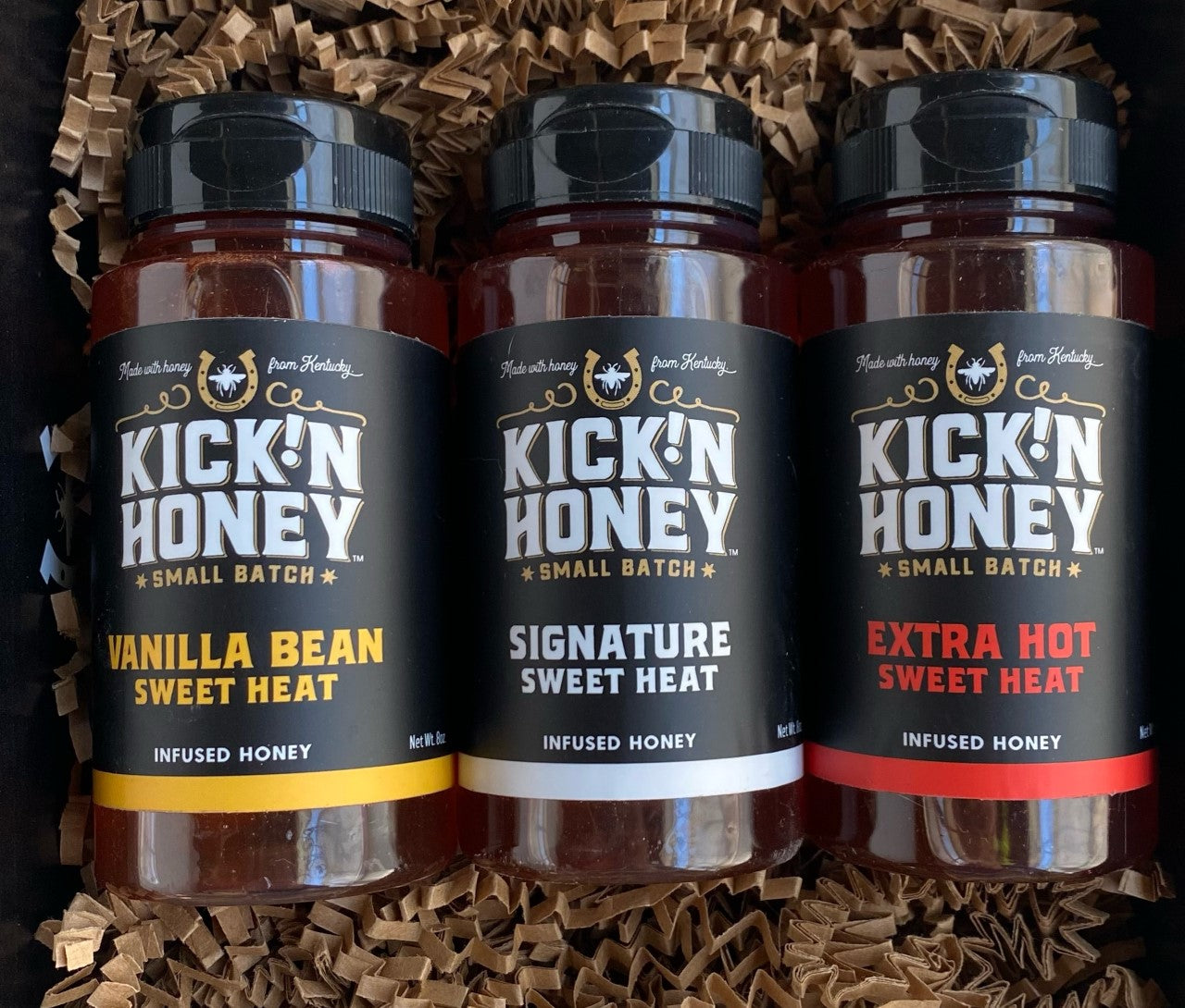 Kick'n Honey gift boxes make the perfect gift for the foodie, the BBQ aficionado or the guy or gal who loves to backyard grill. Our hot honey is much more than just hot, it's a flavor booster that enhances your food with the perfect balance of sweet heat goodness. Kick'in Hot Honey brings the flavor